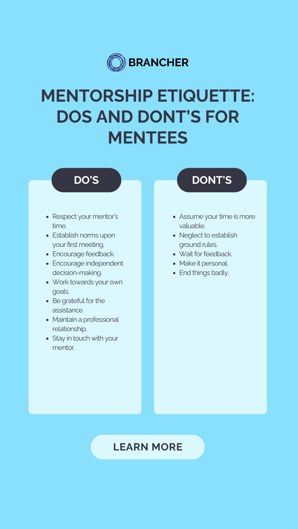 mentorship etiquette infographic